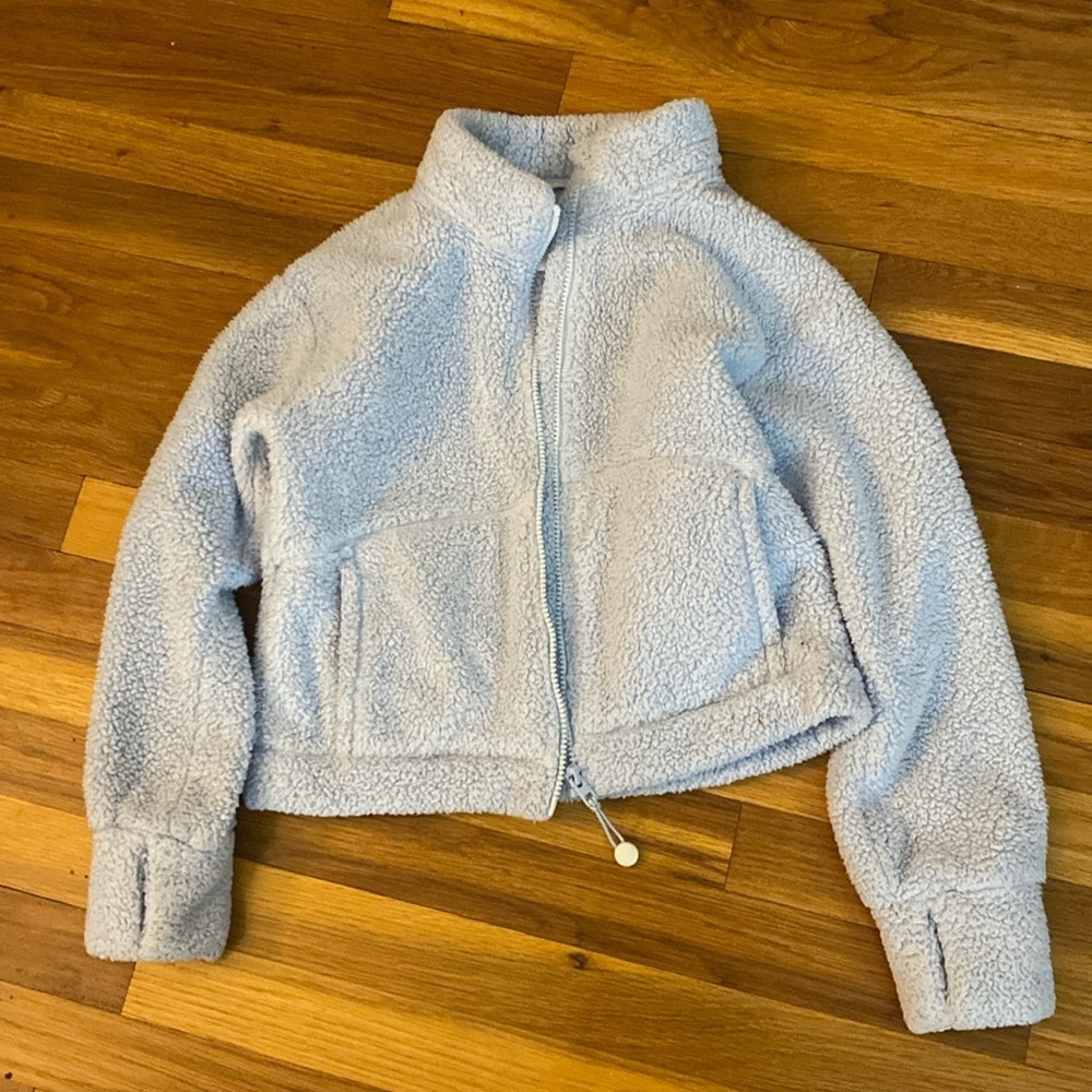 Athleta Girls Blue Fleece Zip Up Jacket Size L